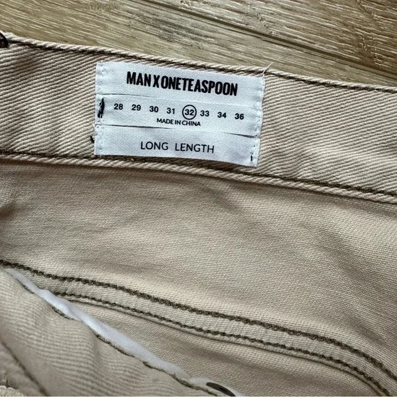 NWT Man x One Teaspoon Mr. Blues Light Stone Cut Off Button Fly Jeans Size 32L